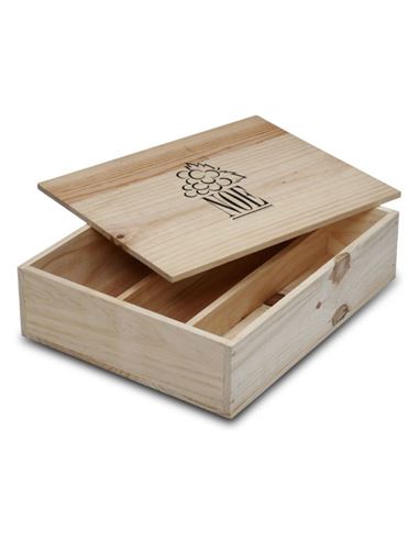 Caja madera 3 botellas - MADERA3