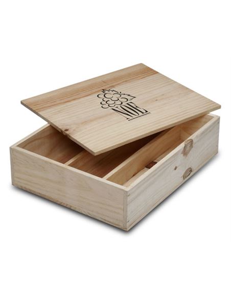 Caja madera 3 botellas - MADERA3