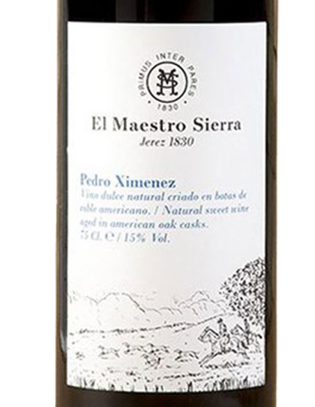 Maestro Sierra Pedro Ximenez (muy dulce) - ElMaestroSierra_VinsNoe_etiqueta